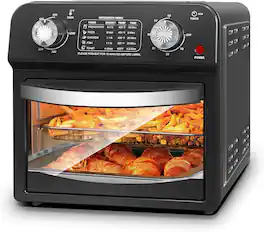MOOSOO - 13 Quart Air Fryer, Large Air Fryer Oven Toaster Combo w/ 60 Minute Timer , Convection Oven Countertop - Black