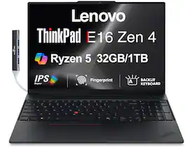 Lenovo - Upgraded - ThinkPad E16 Laptop 16.0 WUXGA (AMD Ryzen 5 230, 32GB DDR5, 1TB PCIe SSD, AMD Radeon, Win 11 Pro) w/USB Hub - Black