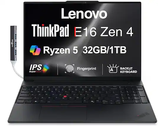 TORM TR DOCK: Lenovo ThinkPad E16 Zen 4 Ryzen 5 32GB/1TB IPS Super OLEAR Fingerprint BACKLIT KEYBOARD