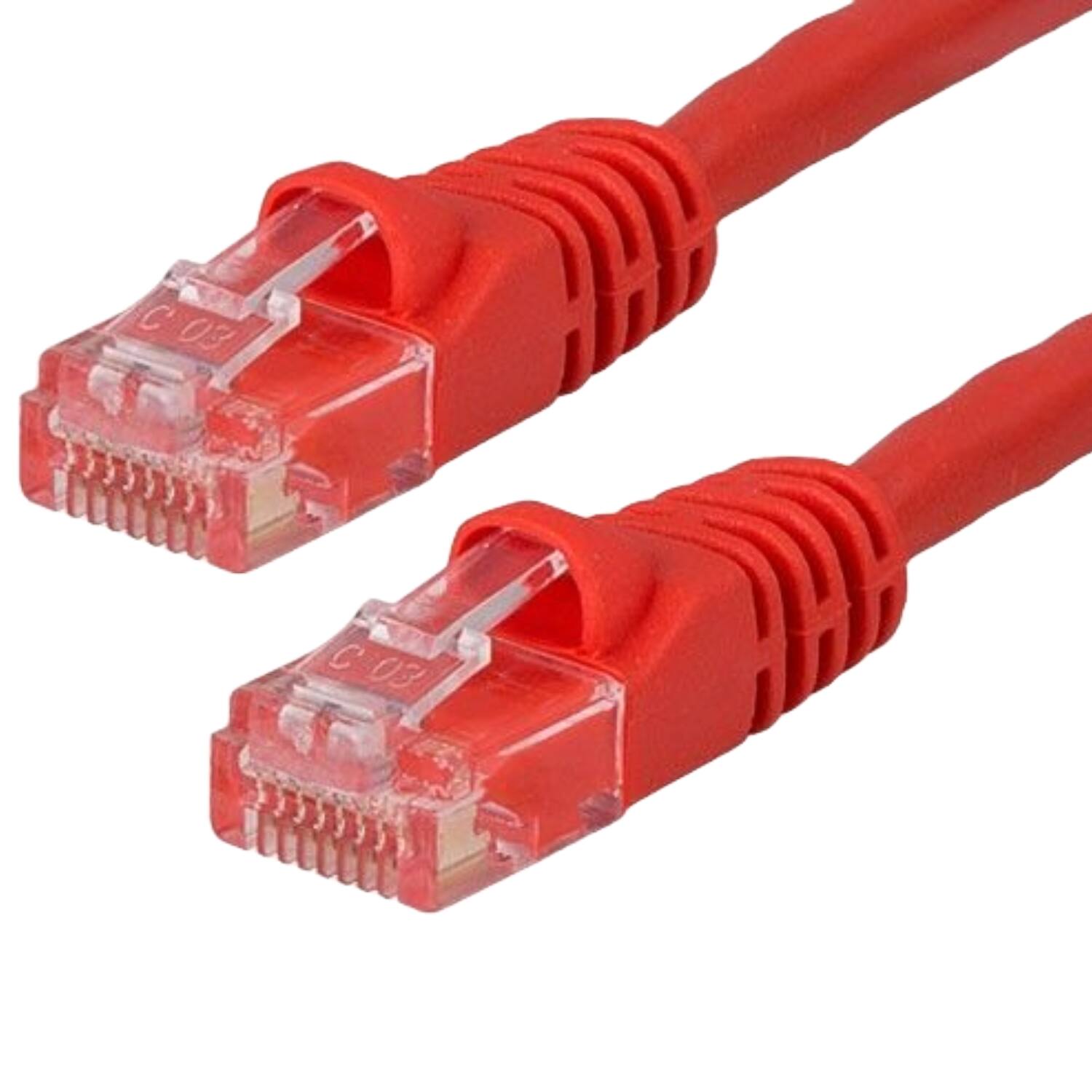 Front. Sanoxy - SANOXY Cables and Adapters; 7ft Cat5e 350 MHz UTP Snagless Crossover Ethernet Network Patch Cable, Red - Red.