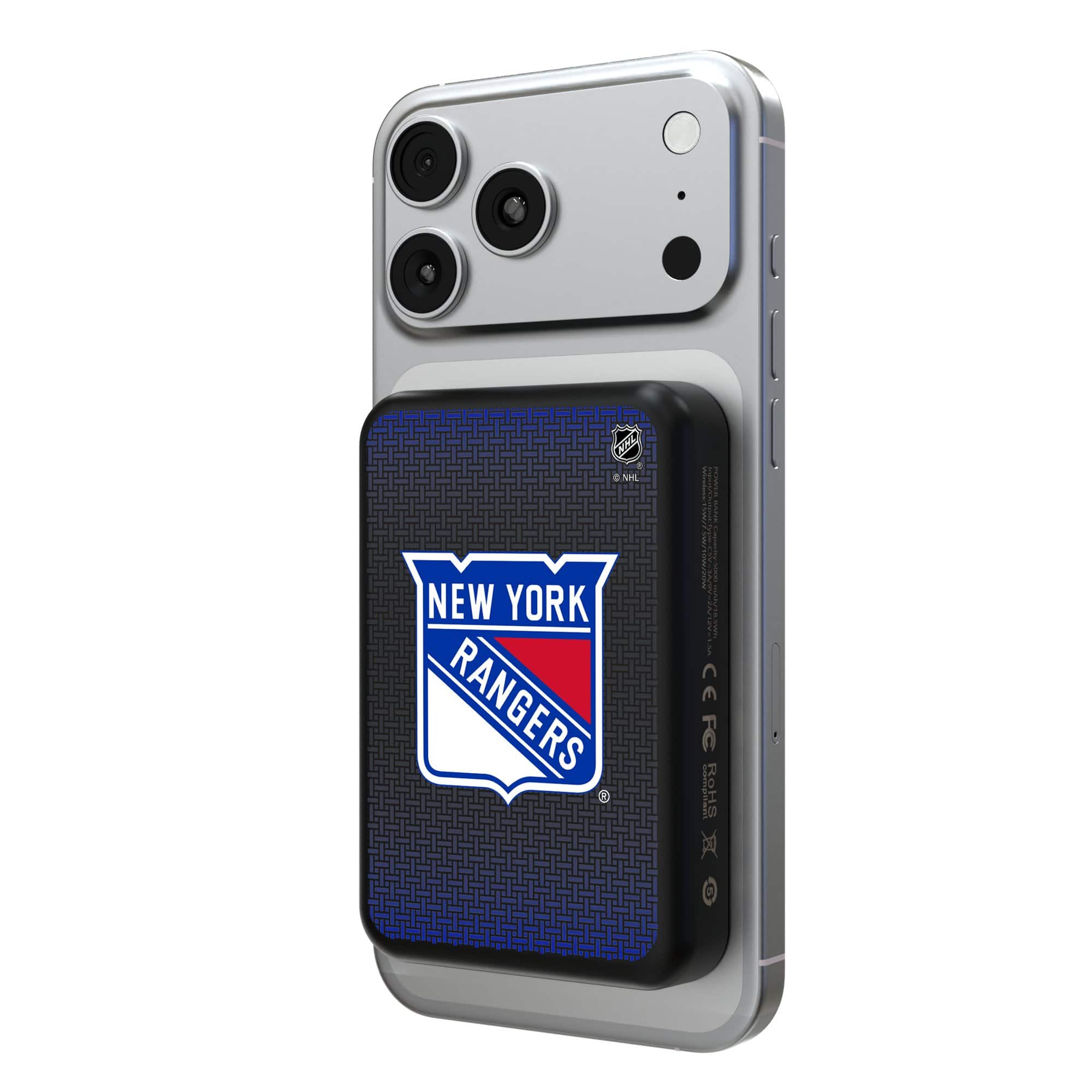 Keyscaper - New York Rangers Wireless Magnetic Power Bank - Black