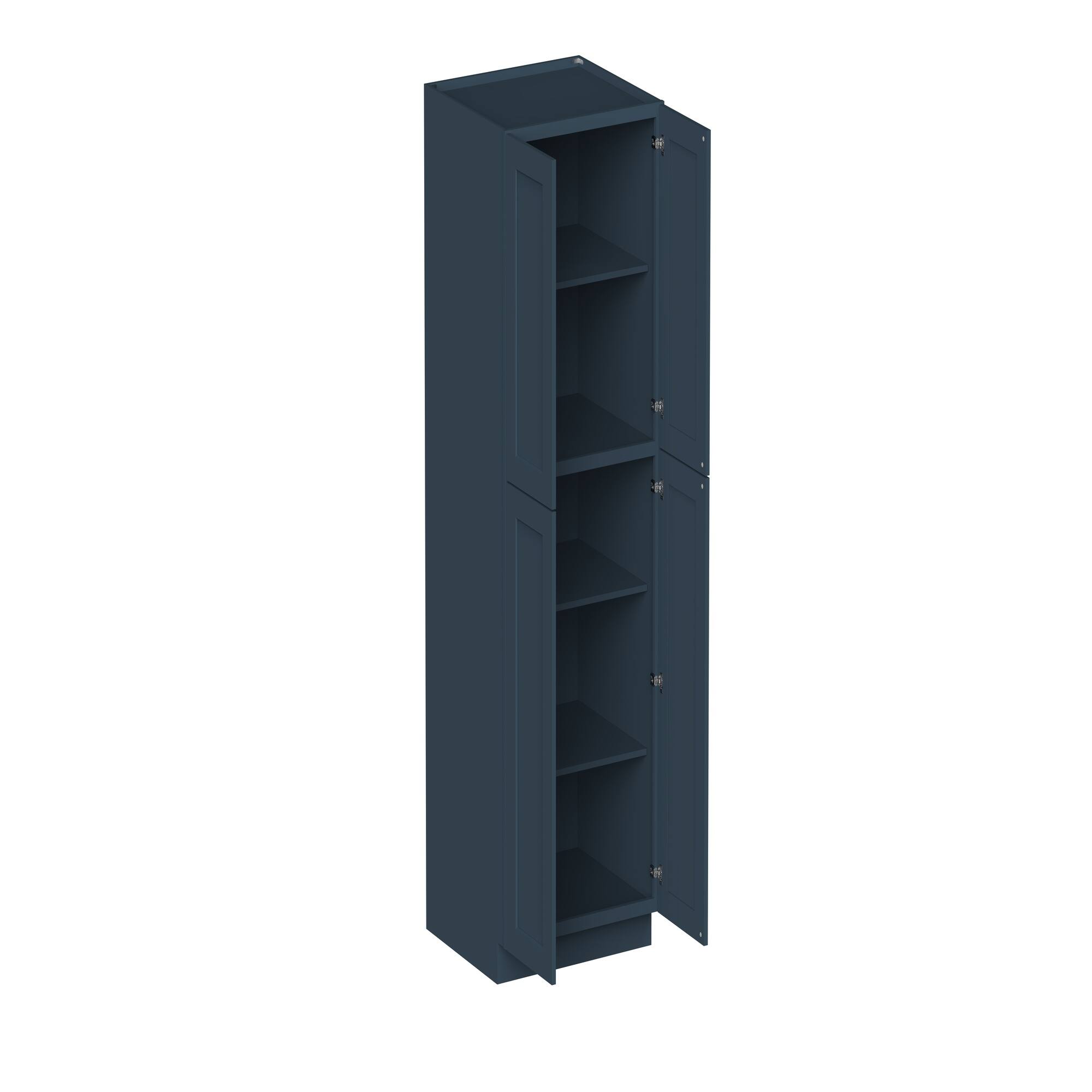Front. Boyel Living - 30-in W x 90-in H x 27-in D Shaker RTA Kitchen Pantry Tall Cabinet with Soft-Close - Charcoal Blue.