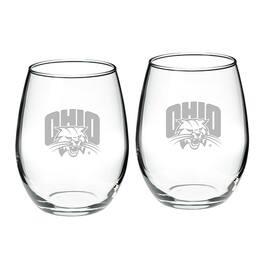 Jardine - Ohio Bobcats 2-Piece 21oz. Stemless Wine Glass Set - Multicolor