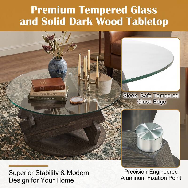 Premium Tempered Glass and Solid Dark Wood Tabletop

BOOHEE BOTANICAL ART AMERICAN SHORT STORIES

Sleek, Safe Tempered Glass Edge

Superior Stability & Modern Design for Your Home

Precision-Engineered Aluminum Fixation Point