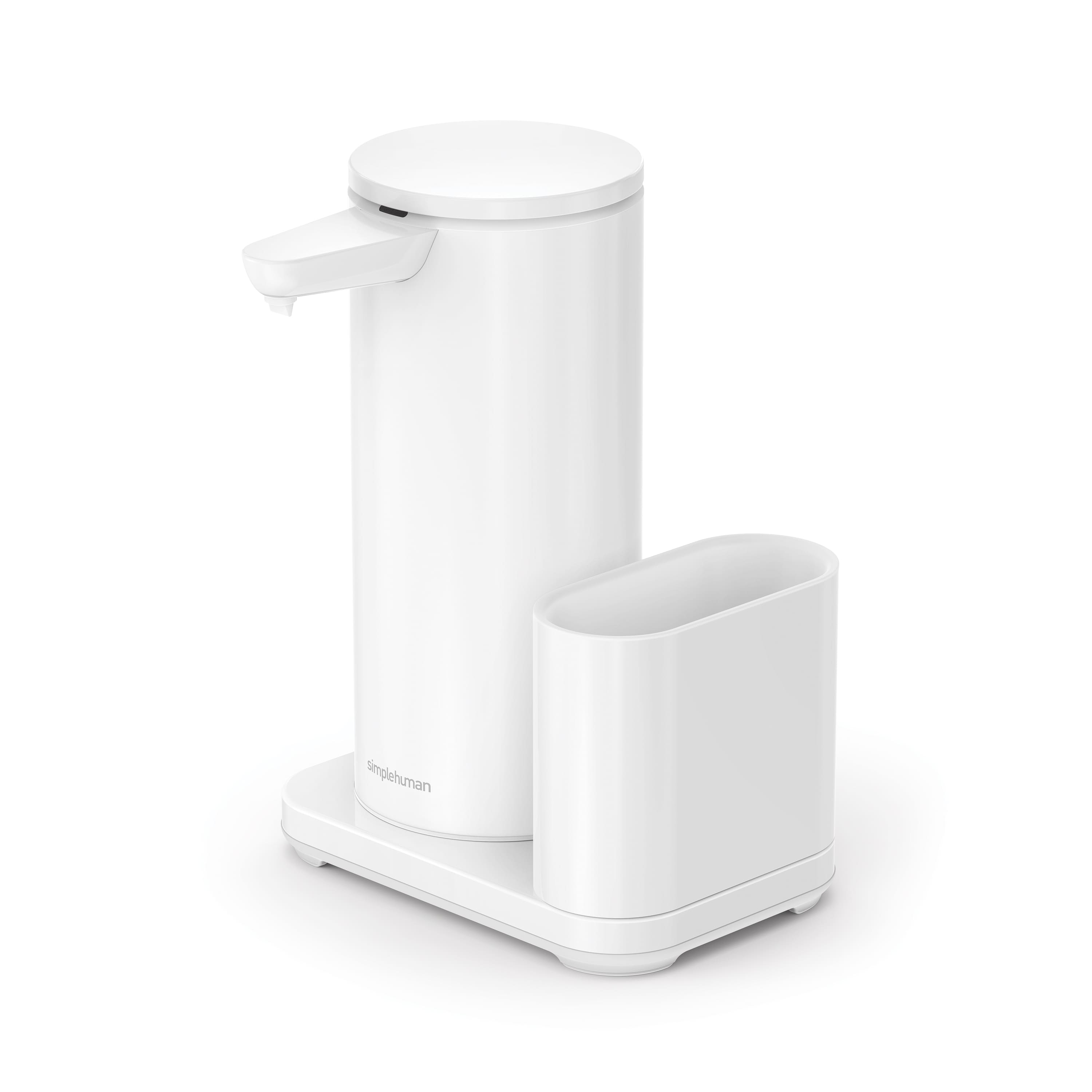 simplehuman - 14 oz. liquid sensor pump with caddy, high-grade steel - White