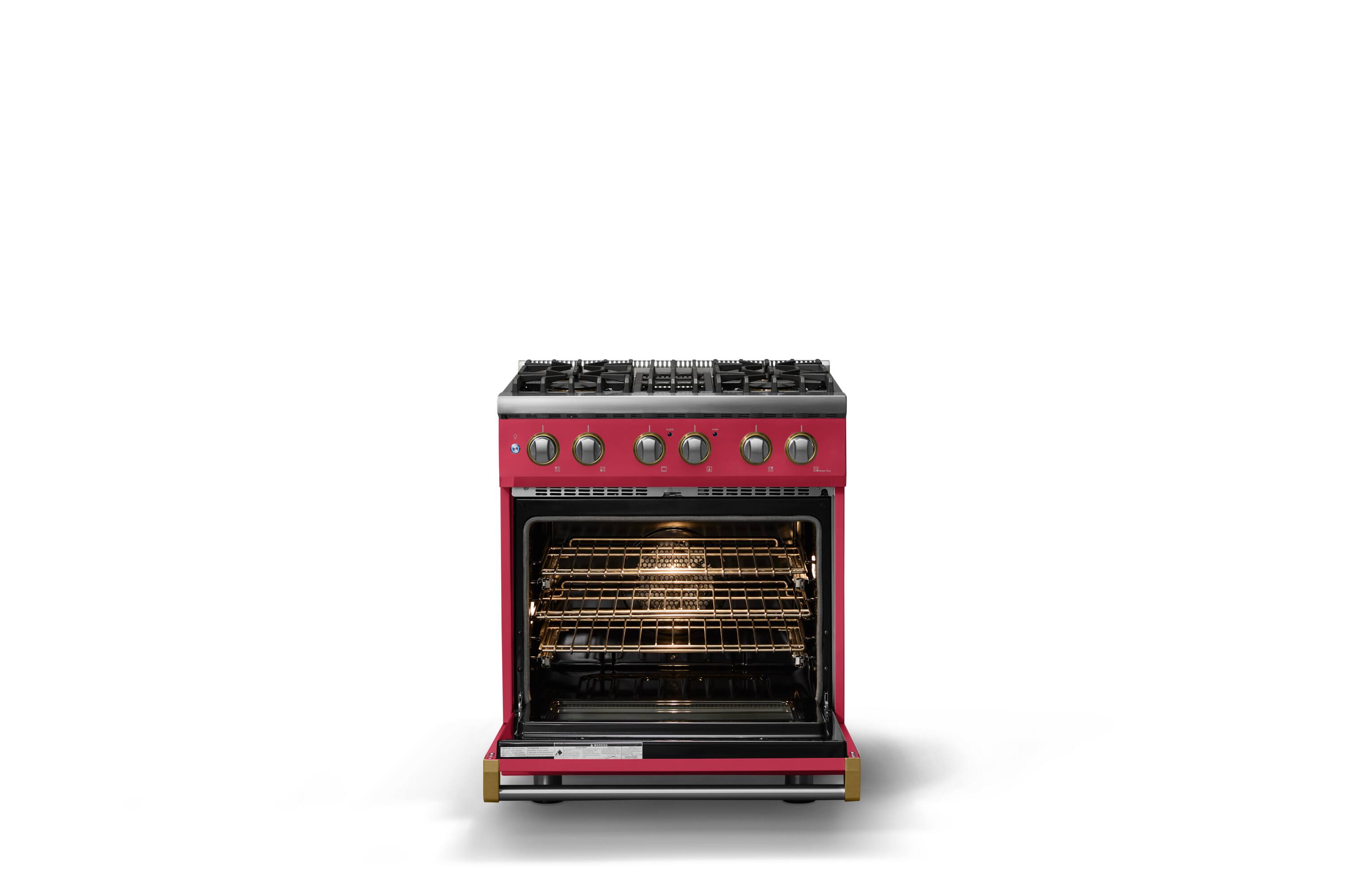 Alt View 1. Viking - 30"W. 4 Burner Pro5S 4.7 Cu. Ft. Freestanding Sealed Dual Fuel Convection LP Range-Valentine/Brushed Brass - Valentine.