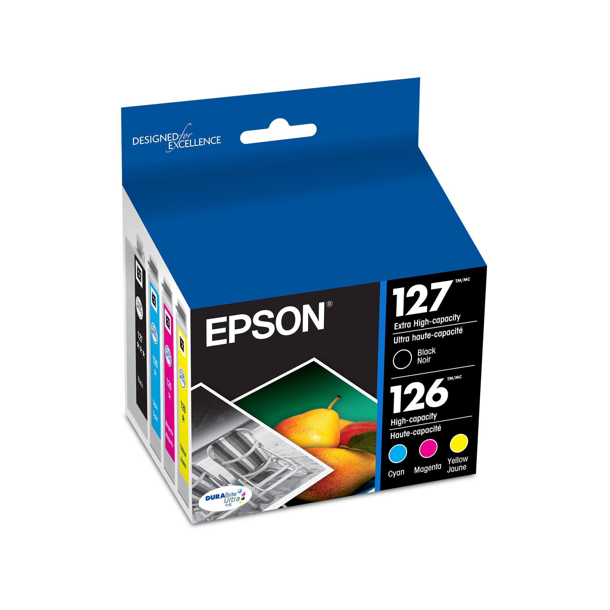 Epson - 127 4-Pack High Capacity Ink Cartridges - Black/Cyan/Magenta/Yellow