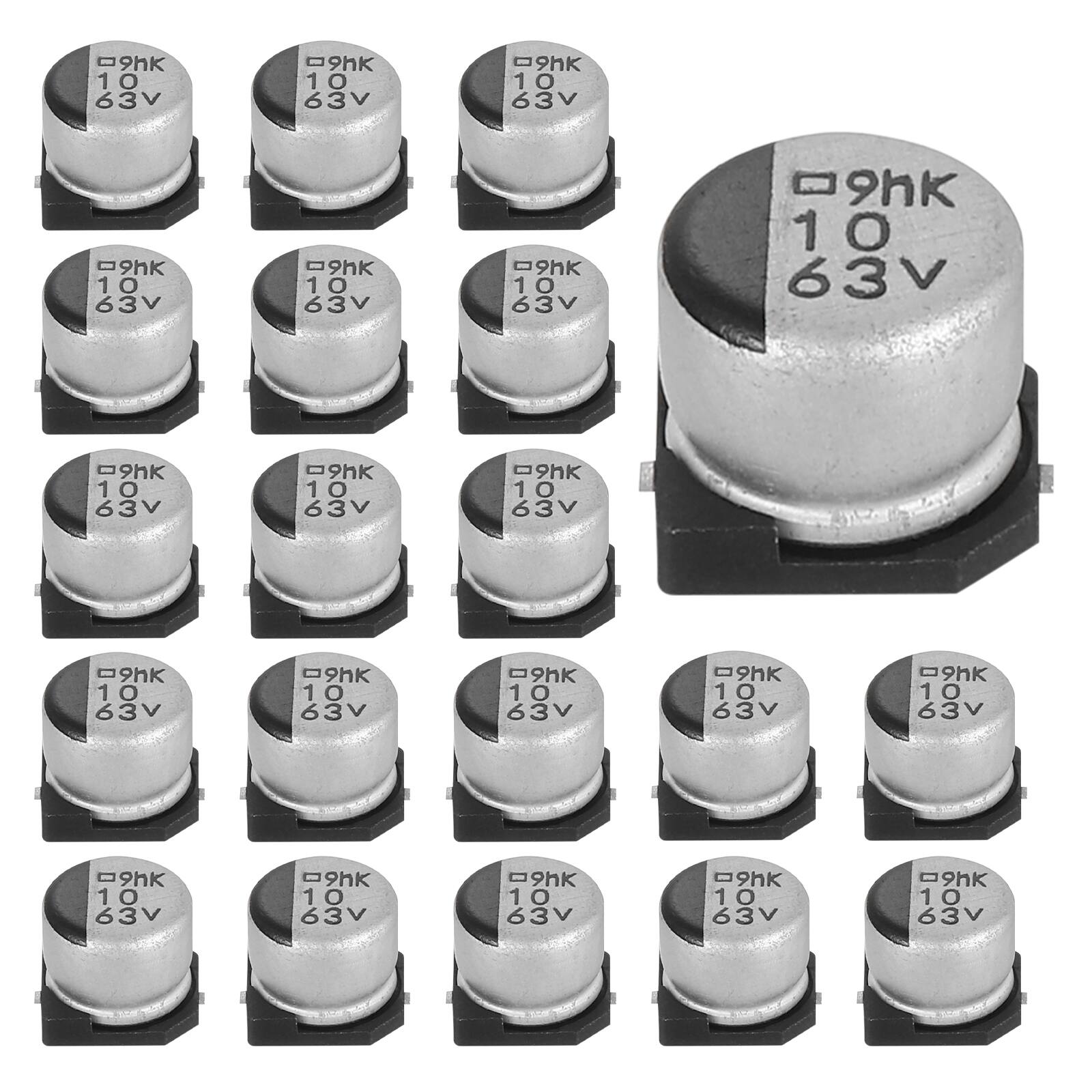 Unique Bargains - 10uF 63V SMD Aluminum Electrolytic Capacitor, Low Impedance, 6.3x5.4mm, 20pcs, for TV/Computer/DIY - Silver price history on PriceWatchPro
