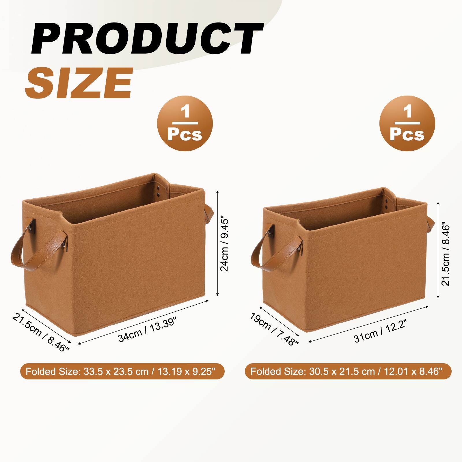 PRODUCT SIZE

1 Pcs

9.45" / 24cm
21.5cm / 8.46"
34cm / 13.39"

Folded Size: 33.5 x 23.5 cm / 13.19 x 9.25"

1 Pcs

21.5cm / 8.46"
19cm / 7.48"
31cm / 12.2"

Folded Size: 30.5 x 21.5 cm / 12.01 x 8.46"