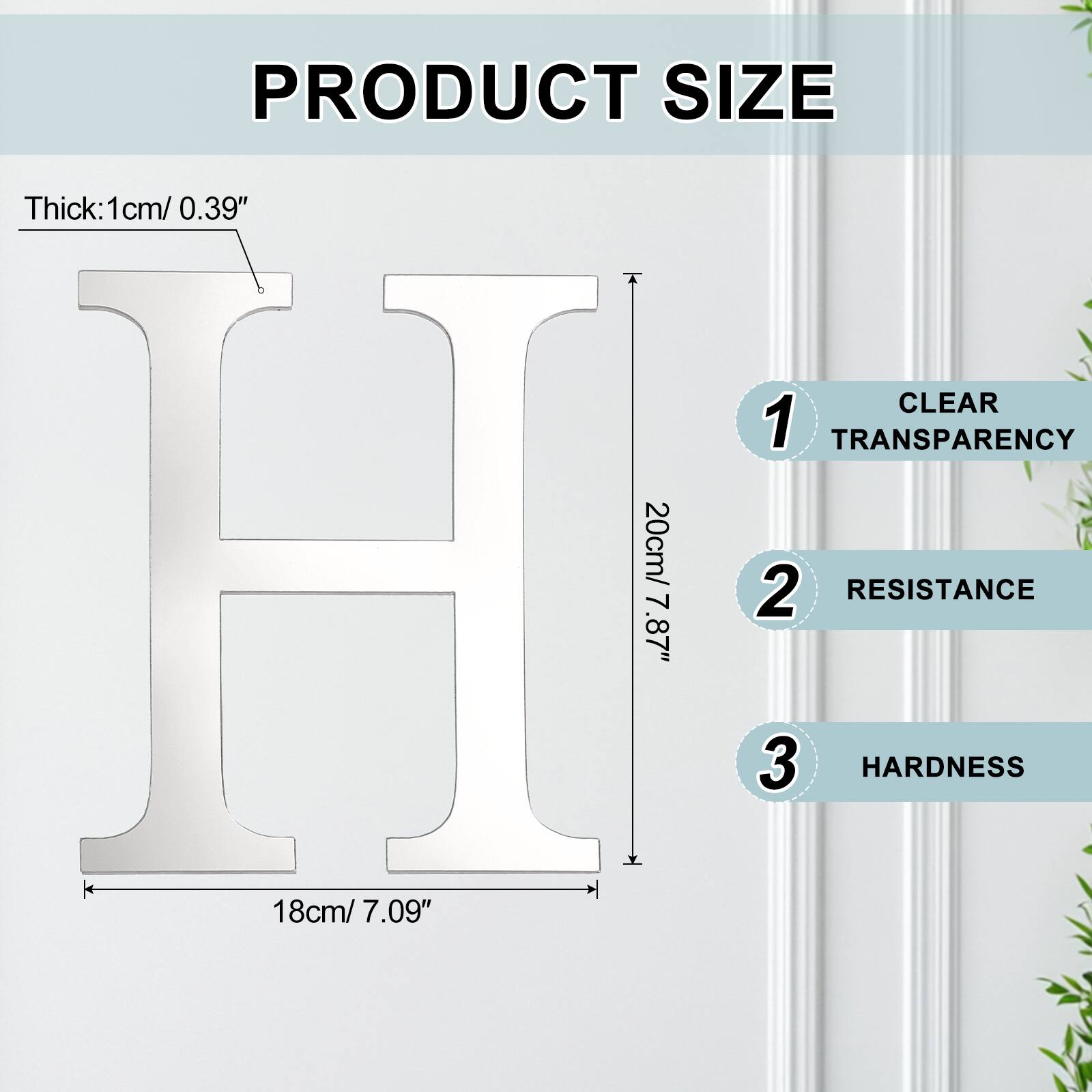PRODUCT SIZE

Thick: 1cm/0.39"

1. CLEAR TRANSPARENCY
2. RESISTANCE
3. HARDNESS

20cm/7.87"
18cm/7.09"