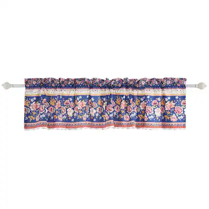 Front. Greenland Home Fashions - Greenland Home Fashions Marsha Window Valance - 84" x 16" Blue - Blue.