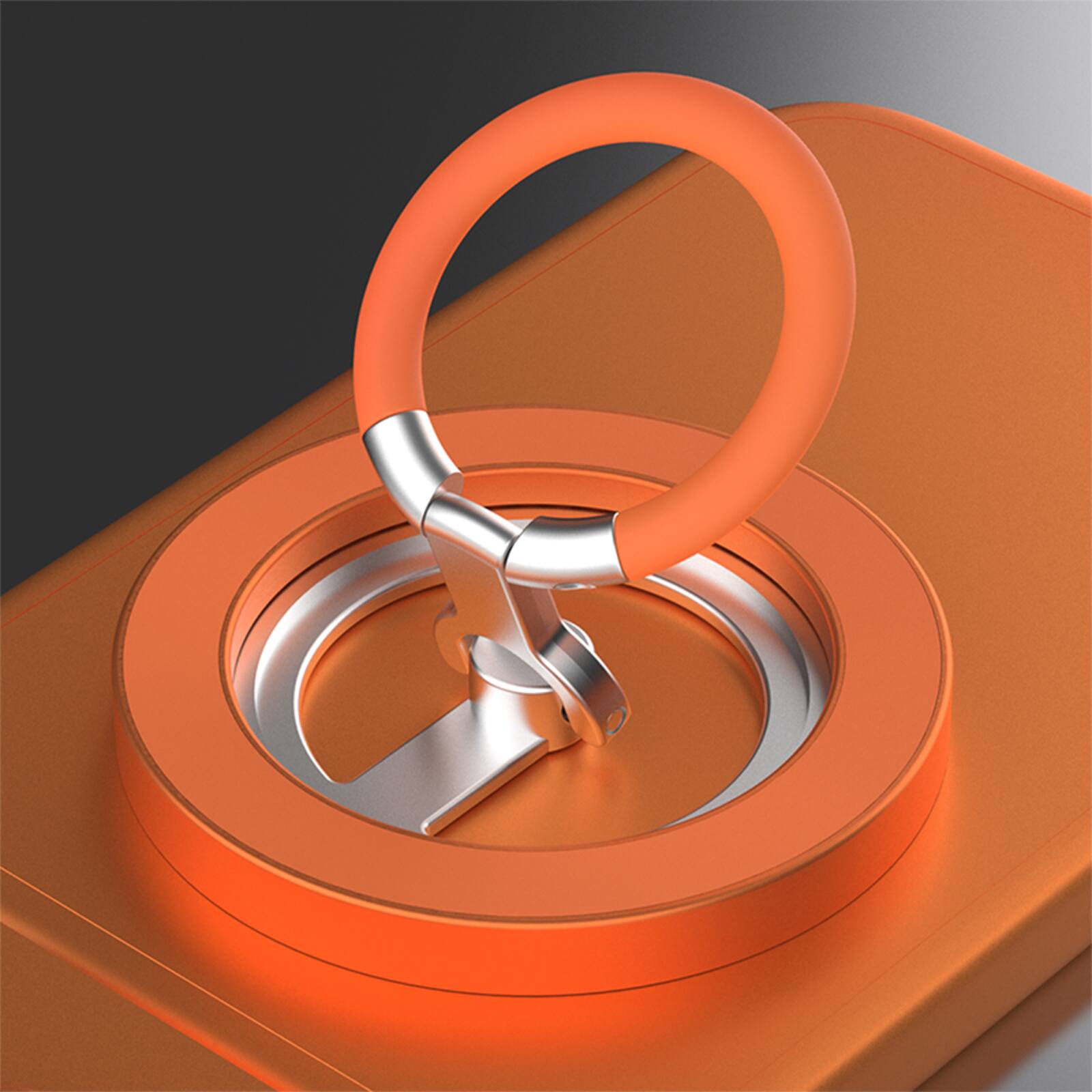 Alt View 9. UUCOVER - Magnetic Phone Ring Holder, Dual-Sided Magnets Kickstand Compatible with MagSafe, 360° Rotatable Metal Finger Grip Stand - Orange.
