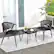 Angle. Costway - 3 PCS Patio Rattan Furniture Set with Tempered Glass Tabletop Wicker Seat - Mix Brown + Black.