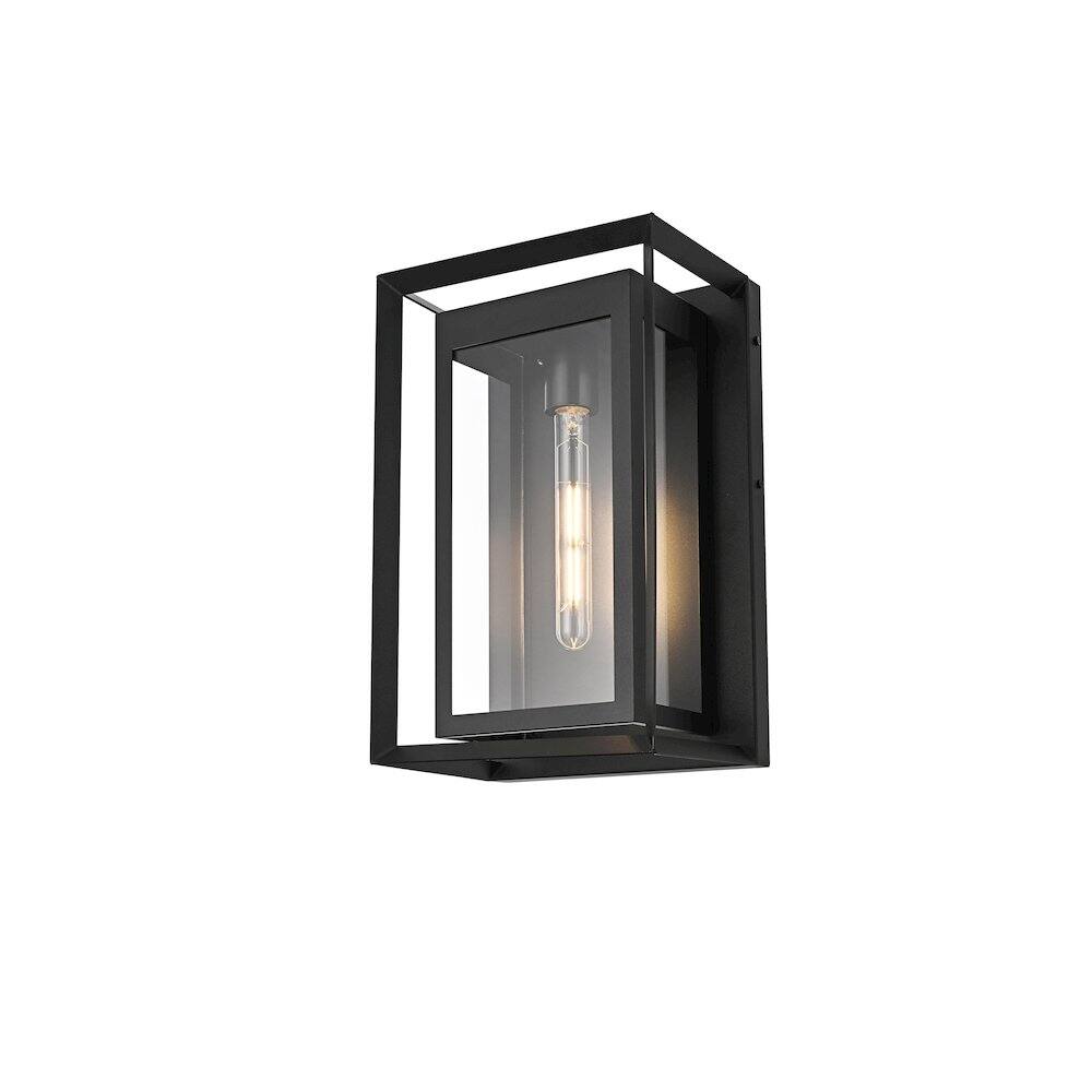 Left. Elegant Lighting - Etting 10 Inch Outdoor Wall Sconce In Black - Black.