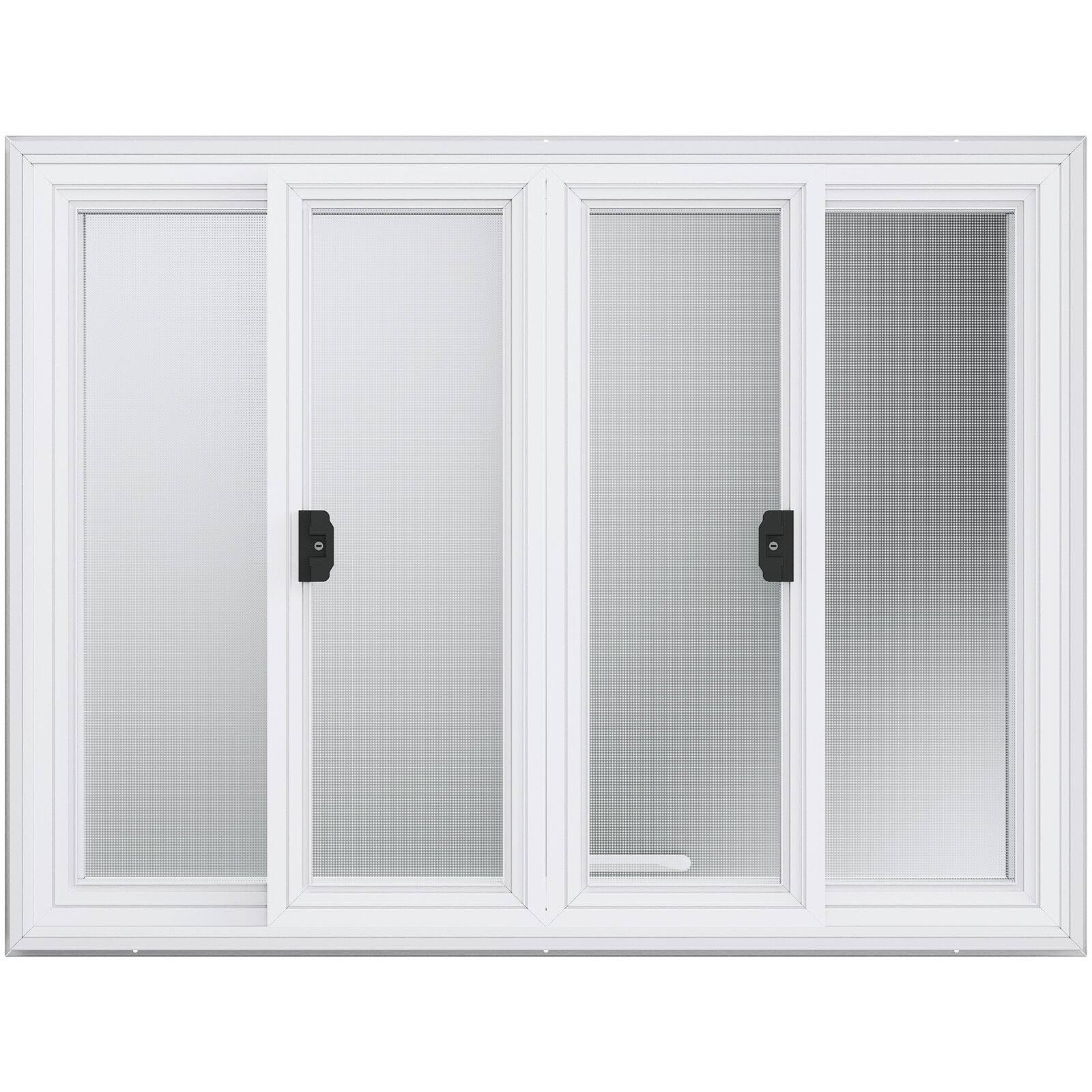 Alt View 8. Glintex - 48" x 36" Concession Window Aluminum Alloy Food Truck Serving Window with 4 Sliding Windows and Awning Door.