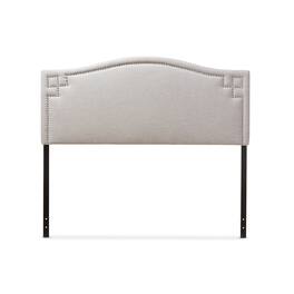 Baxton Studio - Aubrey Modern and Contemporary Fabric Upholstered King Size Headboard - Greyish Beige