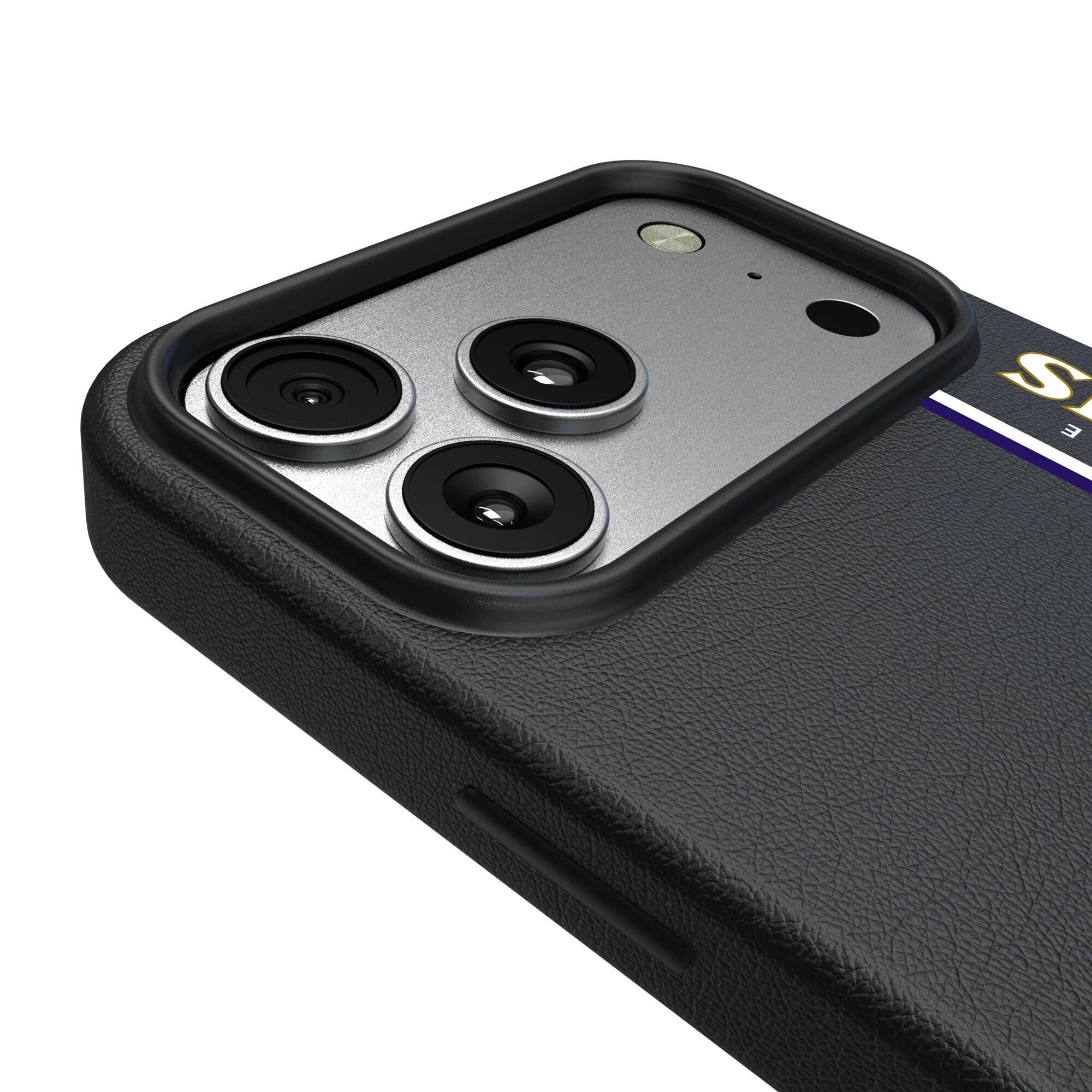Alt View 2. Keyscaper - Baltimore Ravens iPhone Magnetic Bump Case - 16 Pro - Black.