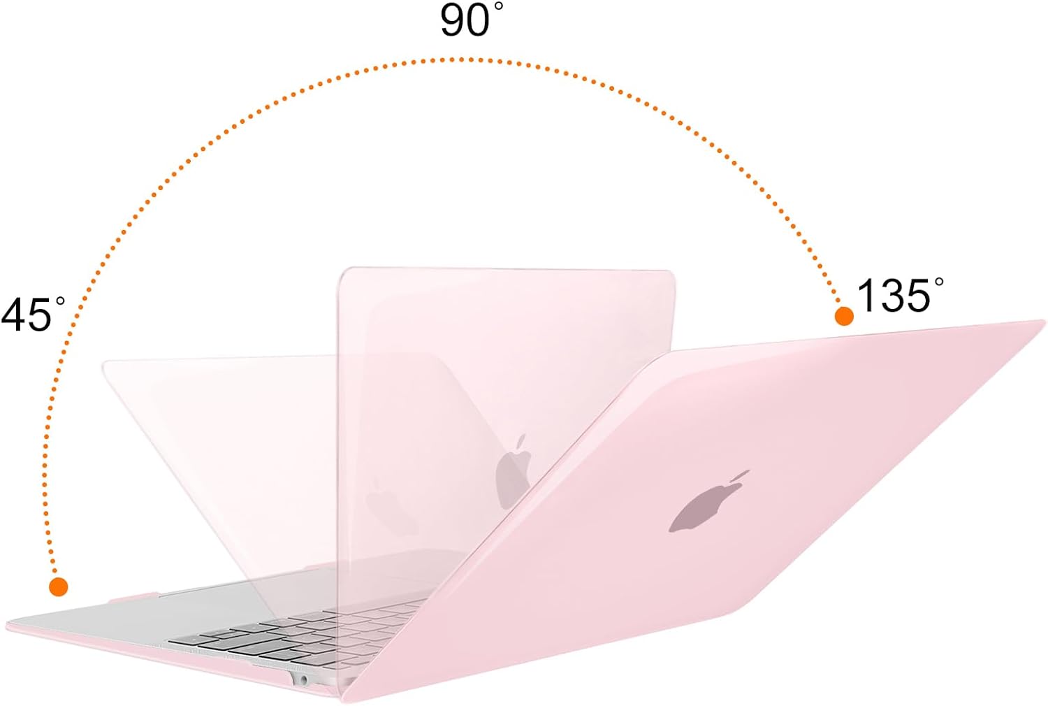 Back. mosiso - Case for MacBook Air 13 inch Case 2020 2019 2018 Release M1 A2337 A2179 A1932 with Touch ID with Keyboard Cover - Rose Pink.