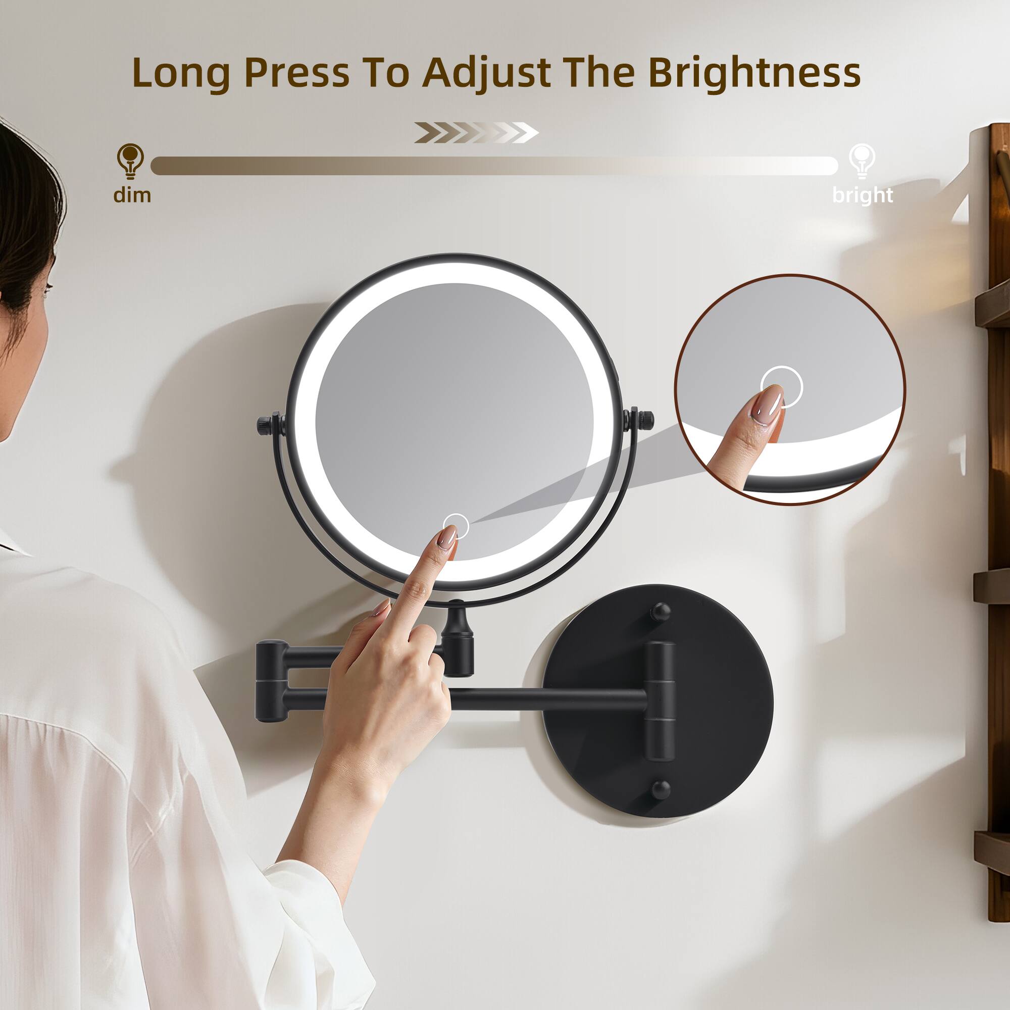 Long Press To Adjust The Brightness  
dim bright