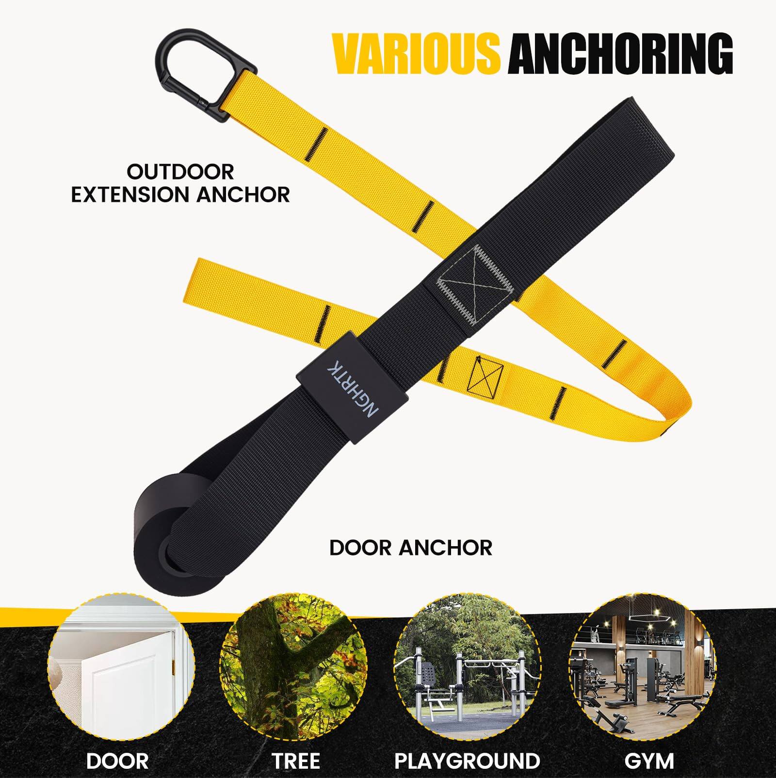 VARIOUS ANCHORING

OUTDOOR EXTENSION ANCHOR

DOOR ANCHOR

DOOR
TREE
PLAYGROUND
GYM