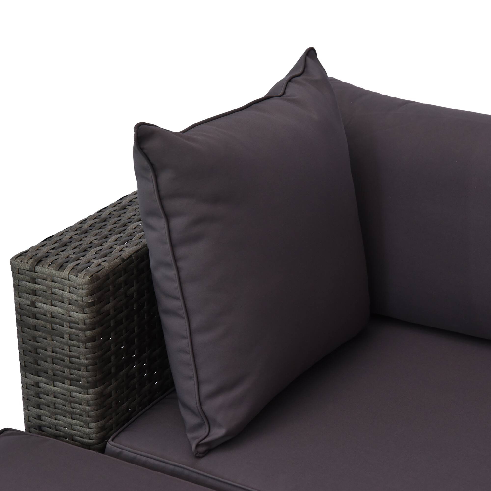 Alt View 8. Outsunny - 5-Piece Patio Furniture Set with Cushions, Outdoor PE Rattan Wicker Sofa Set, Sectional Furniture with Pillows - gray.