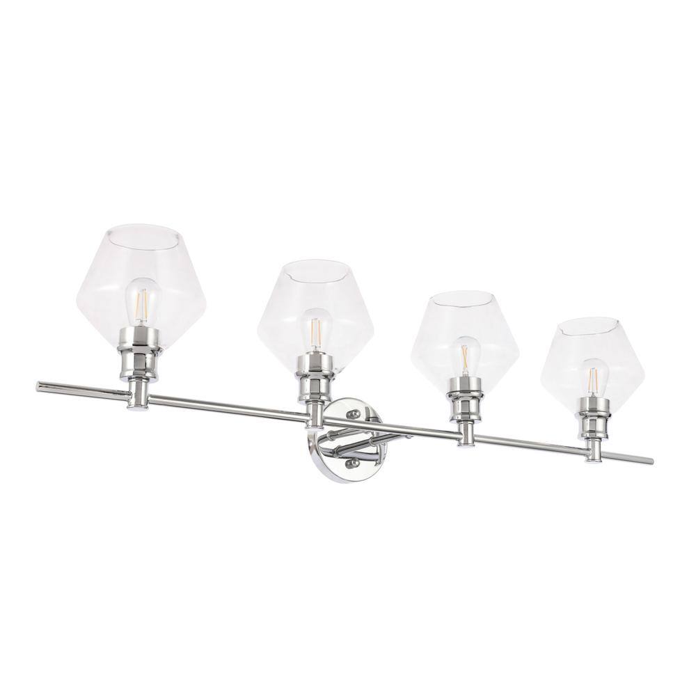 Alt View 4. Living District - Gene 4 light Chrome and Clear glass Wall sconce - Chrome And Clear Glass.