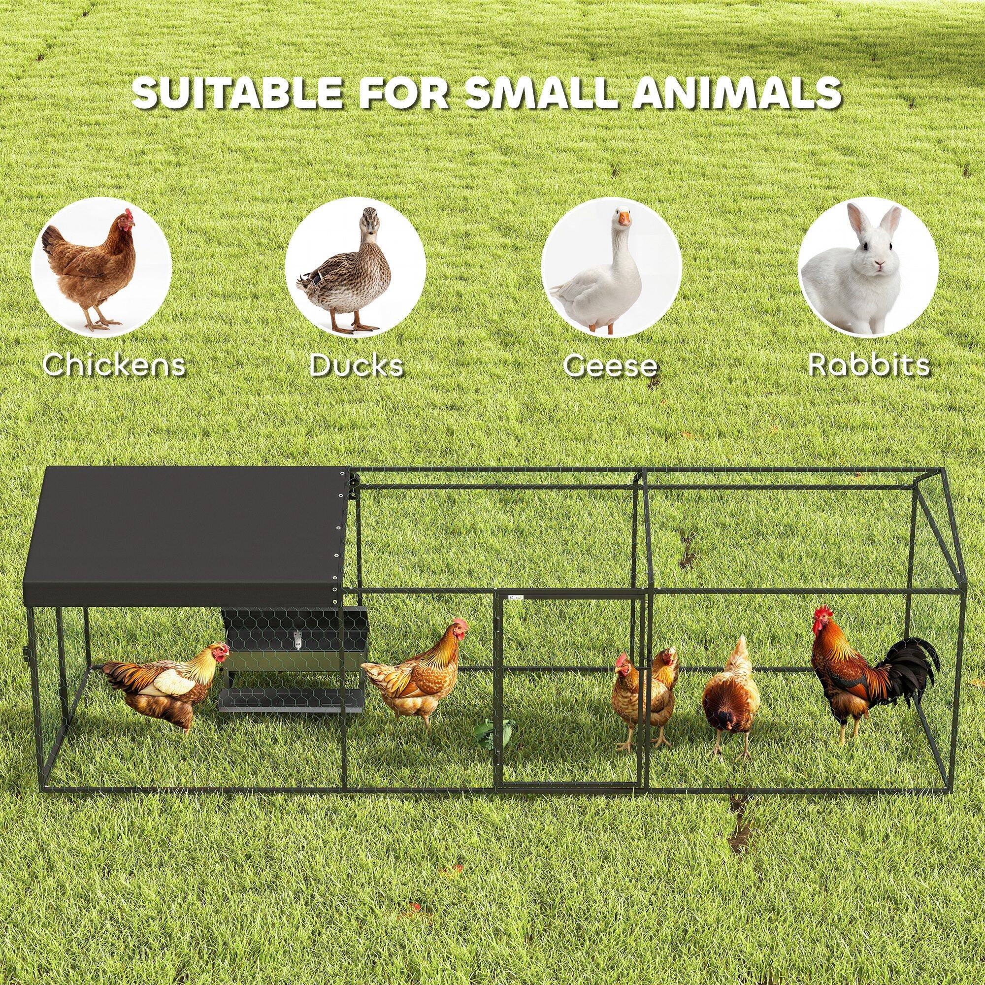 SUITABLE FOR SMALL ANIMALS

- Chickens
- Ducks
- Geese
- Rabbits