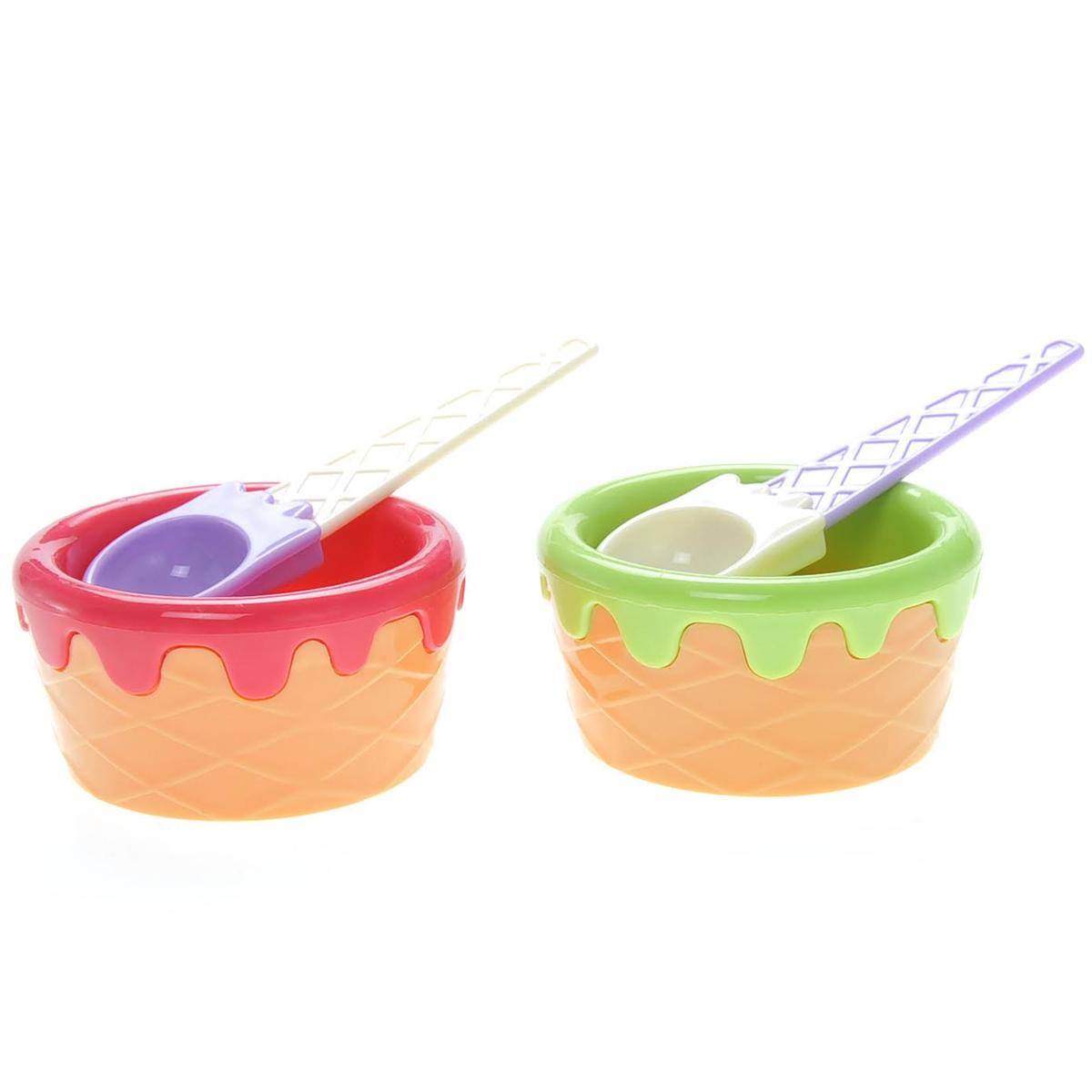 Angle. JuzToys - Play Food Sets for Kids Kitchen, Ice Cream Toy Set with Ice Cream Scooper, Cones and Cups, Pretend Play for Toddlers 3-5 - Multi.