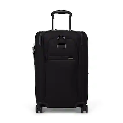 Front. TUMI - Alpha Dual Access 22" Expandable Spinner Carry-On Suitcase - Black.