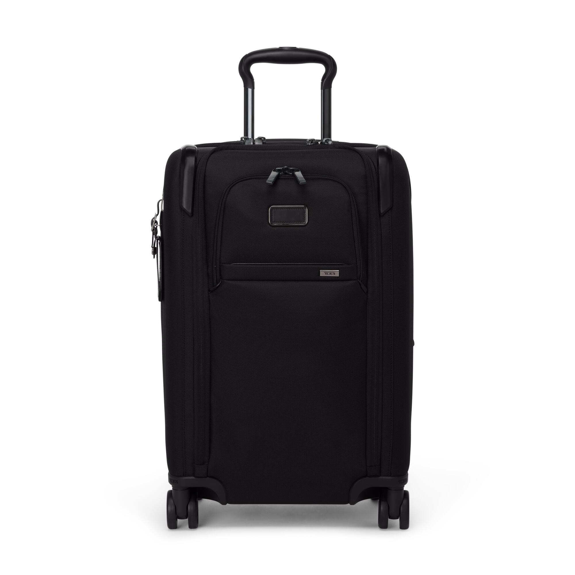Front. TUMI - Alpha Dual Access 22" Expandable Spinner Carry-On Suitcase - Black.