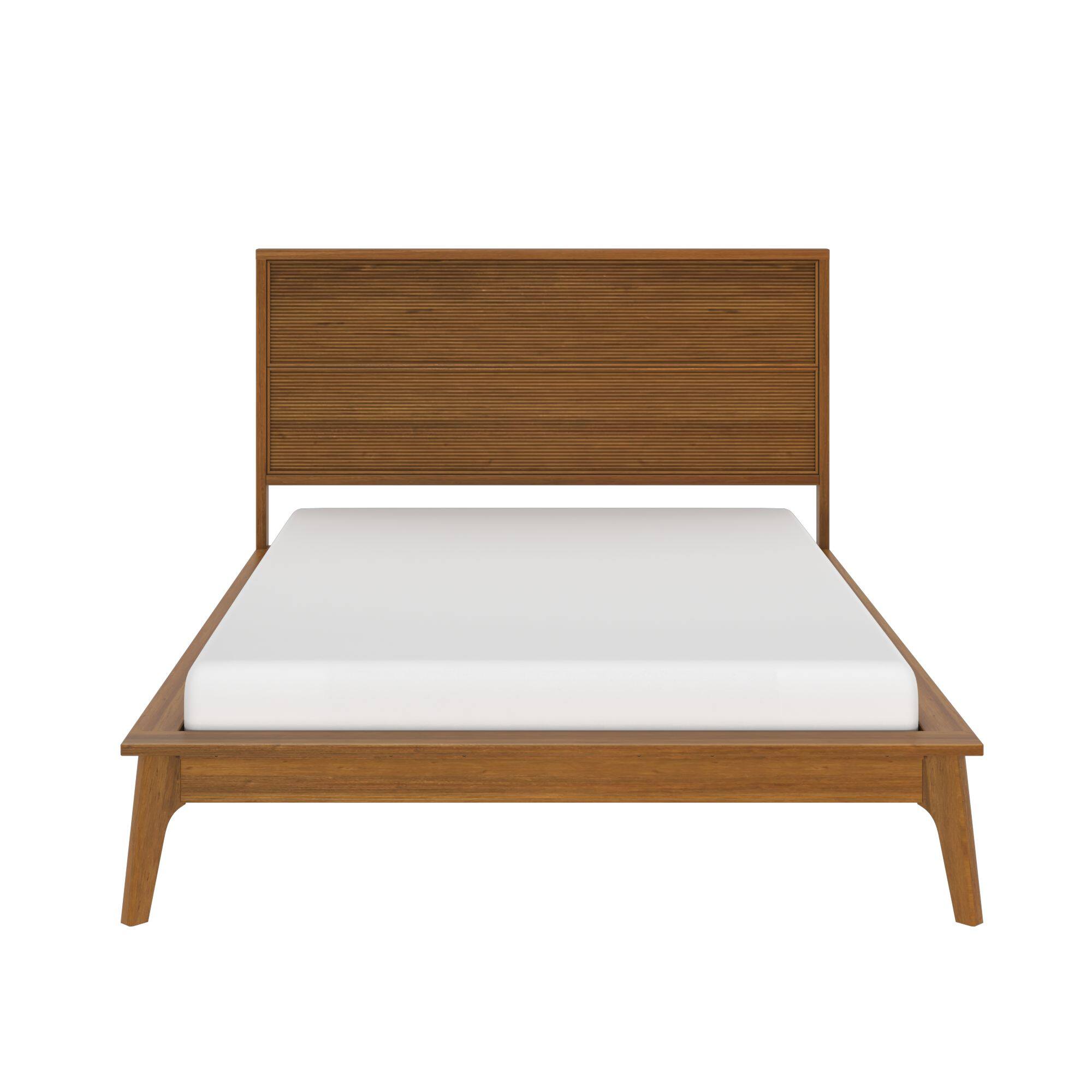 Alt View 7. Plank+Beam - Linea Tambour Full Bed, Pecan - Pecan.