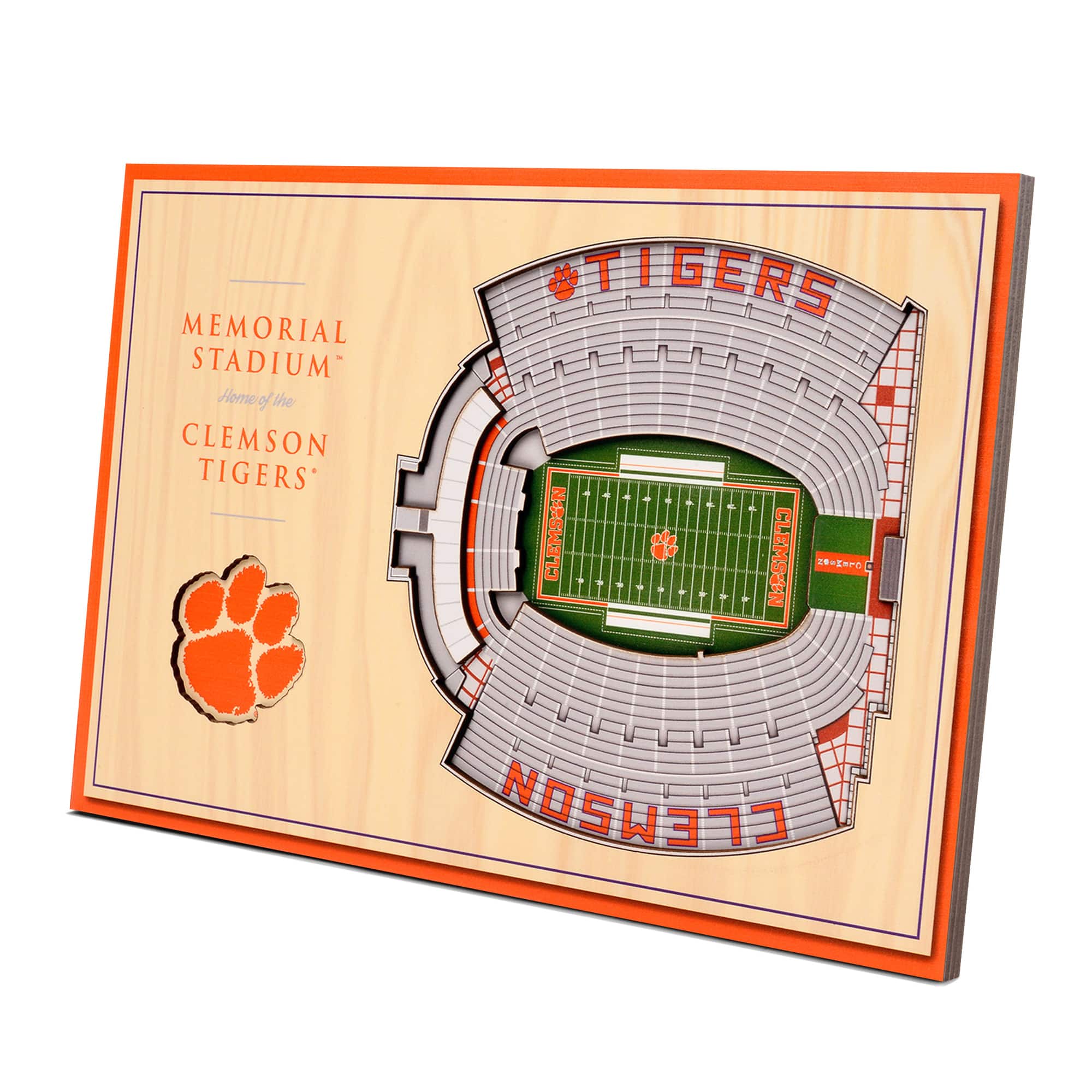 YouTheFan - Clemson Tigers 14'' x 10.5'' 3D StadiumViews Desktop Display - Brown price history on PriceWatchPro