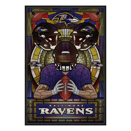 Sporticulture - Baltimore Ravens Framed Stained Glass Art Print - Purple