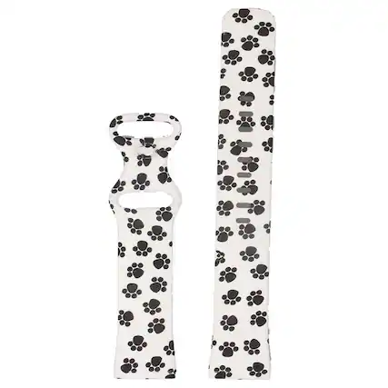 Front. StrapsCo - Graphic Active Band Silicone Rubber Watch Strap For Fitbit Versa 4 (Short-Medium) - Paw Print.
