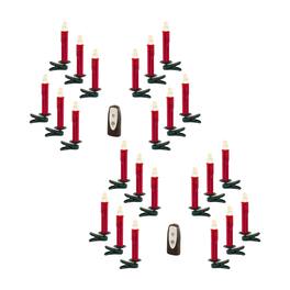 BreeBe - LED Clip on Taper Candle with Remote (Set of 24) - Red, Green