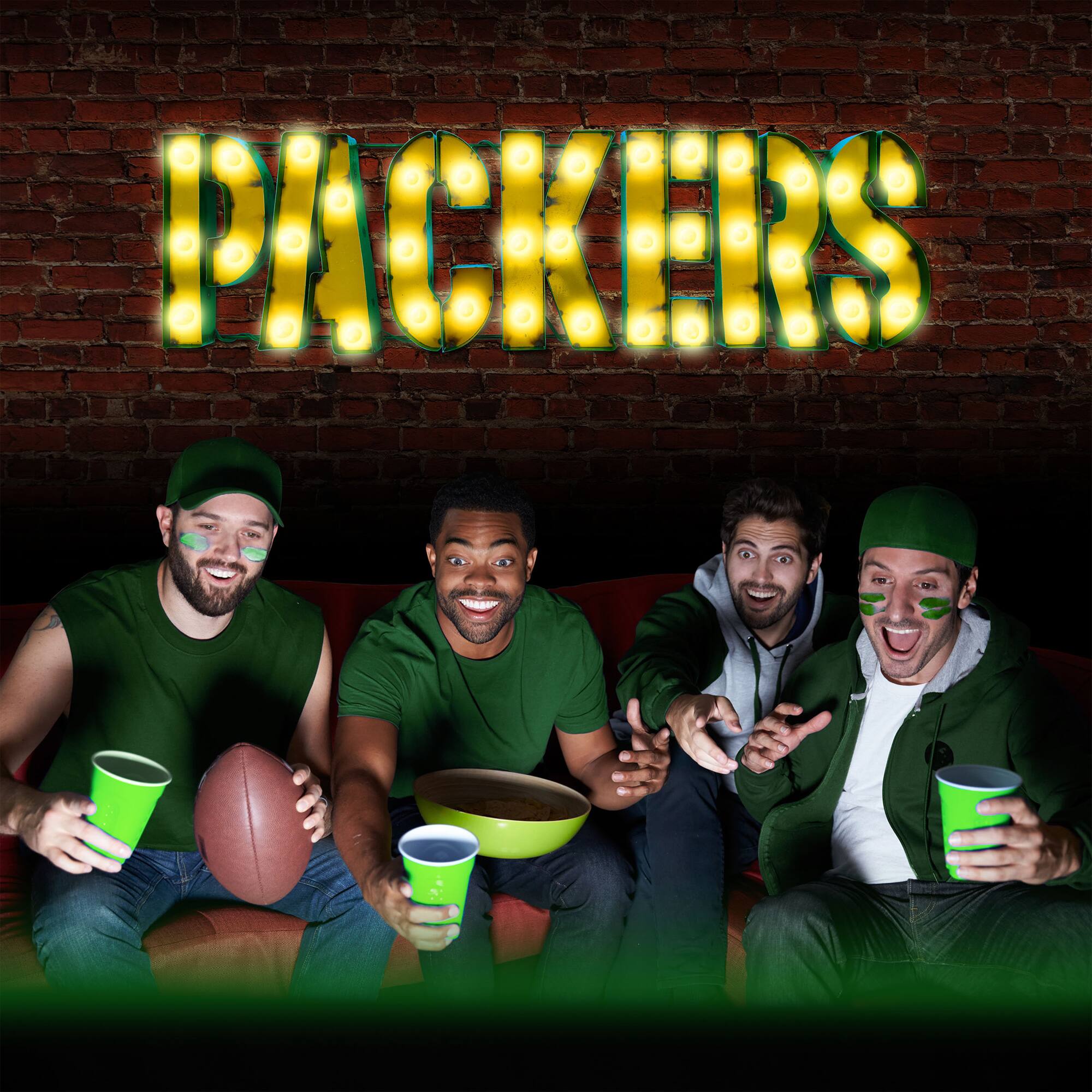 Alt View 2. Imperial - Green Bay Packers 46.25'' x 13'' Lighted Recycled Metal Sign - Multicolor.