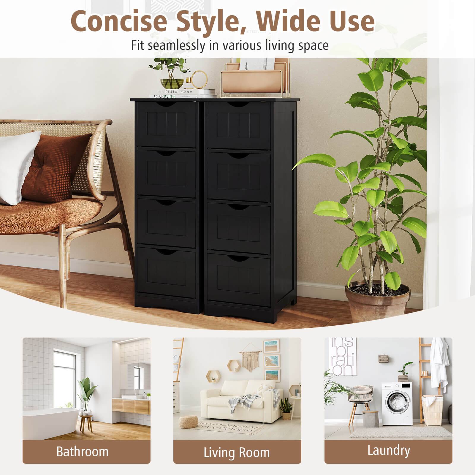 Concise Style, Wide Use  
Fit seamlessly in various living space  

Bathroom  
Living Room  
Laundry