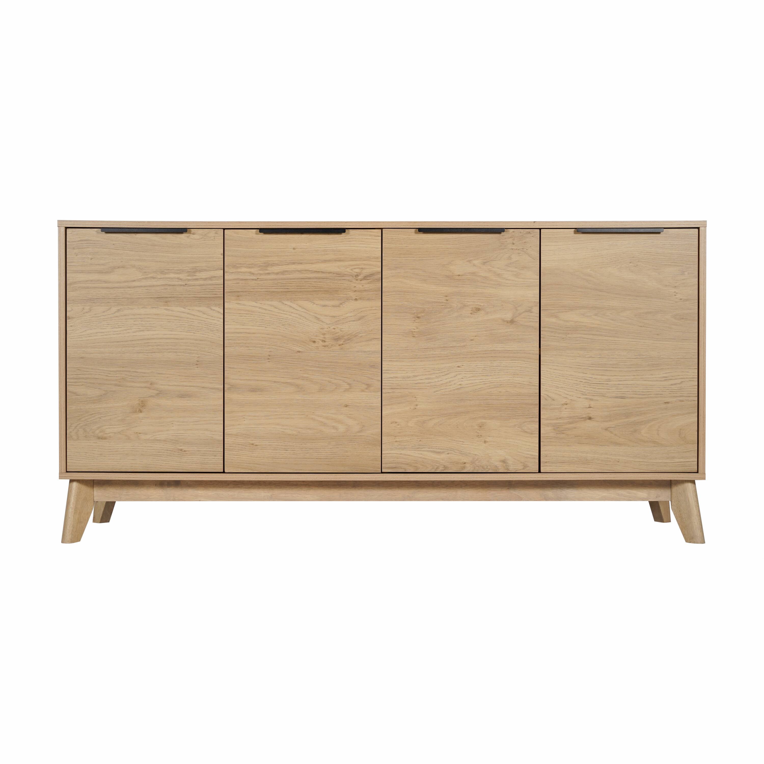 Alt View 7. Emma + Oliver - Mid-Century Modern Buffet/TV Stand with Soft Close Doors & Shelving - Light Natural.