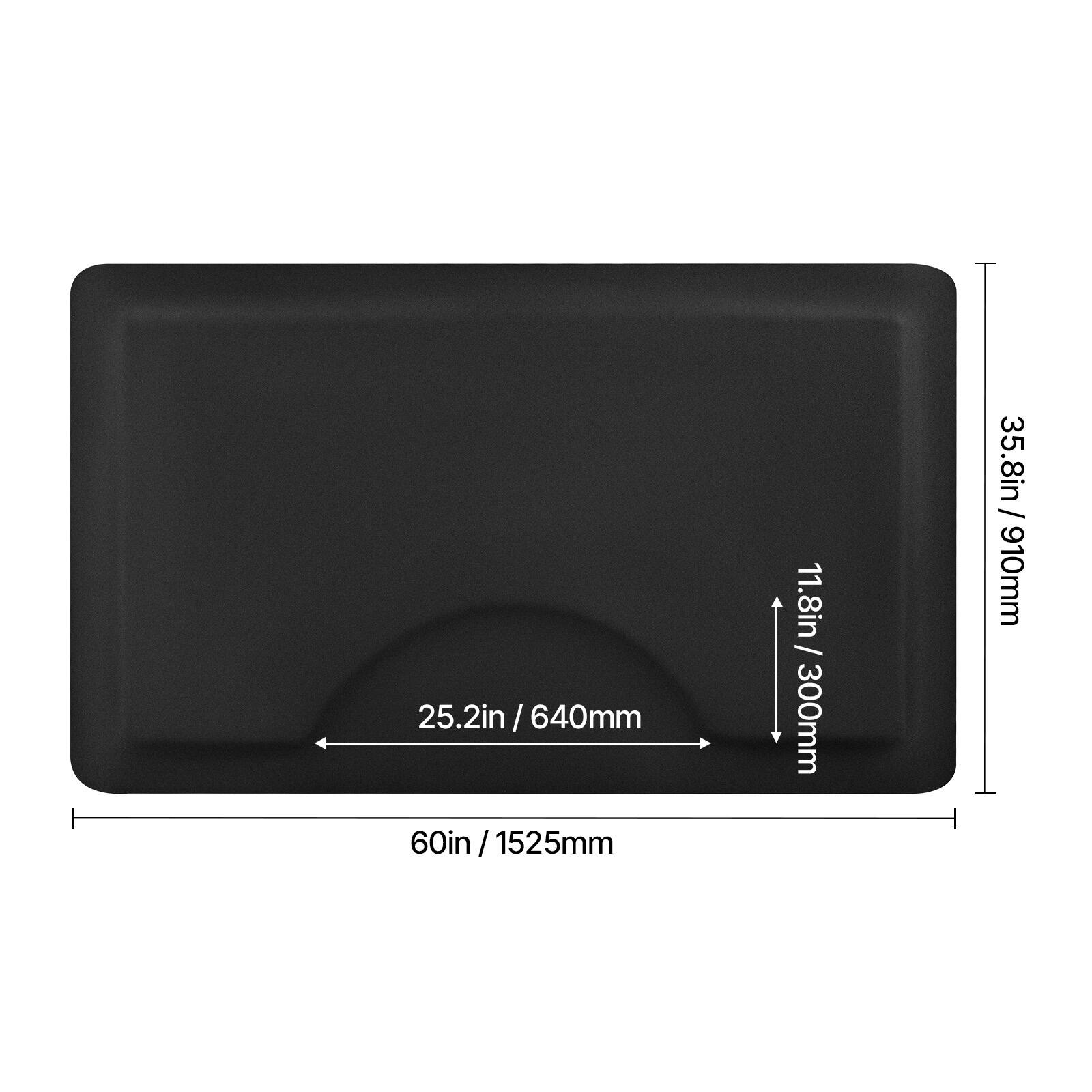 25.2in / 640mm, 60in / 1525mm, 11.8in / 300mm, 35.8in / 910mm