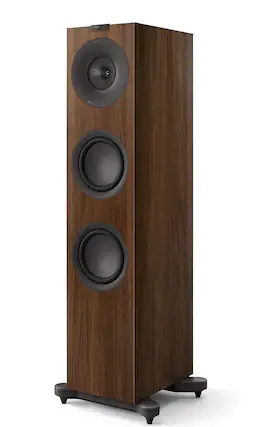 Front. KEF - Q7 Meta Floorstanding Speaker (Each) - Walnut.