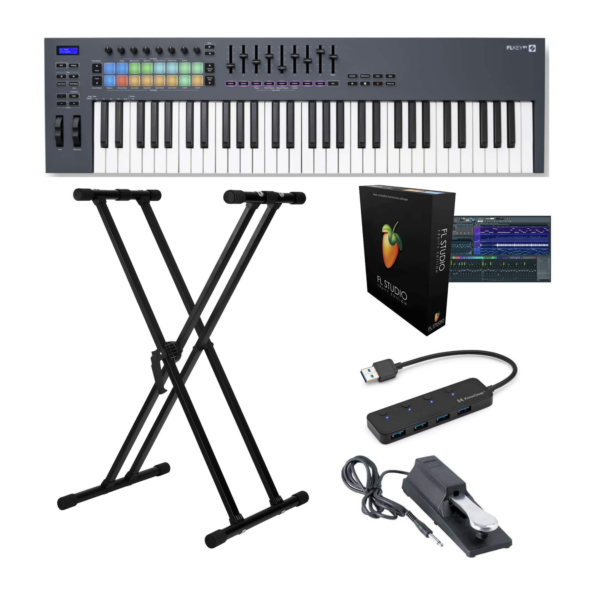 Novation FLkey 61 Key MIDI Keyboard Controller with FL Studio 20