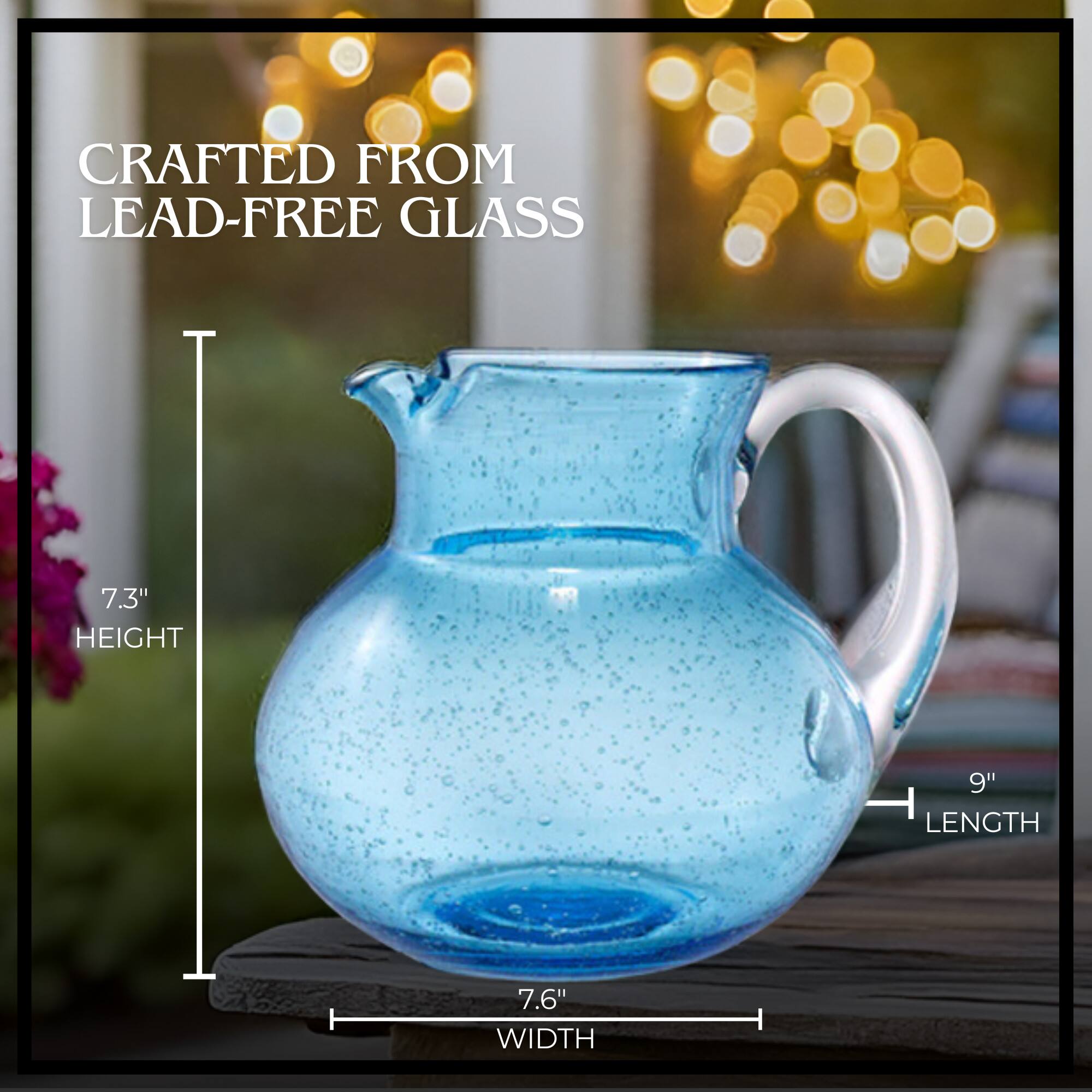 CRAFTED FROM LEAD-FREE GLASS

7.3" HEIGHT
9" LENGTH
7.6" WIDTH