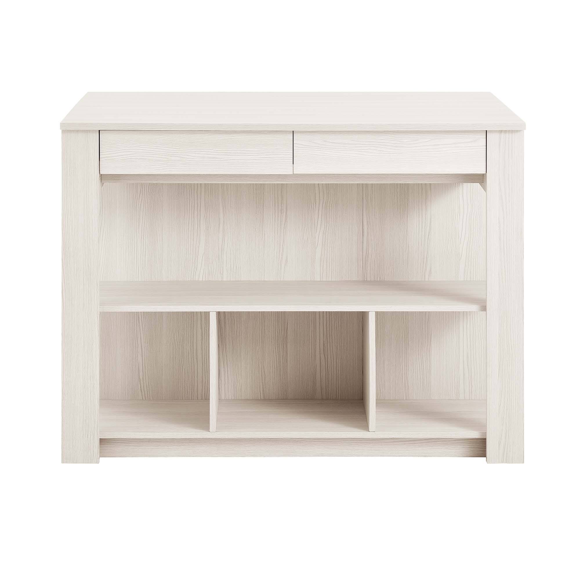 Alt View 8. Modway - Meadowbrook 3-Piece Kitchen Island and Stool Set by Modway - White Maple.