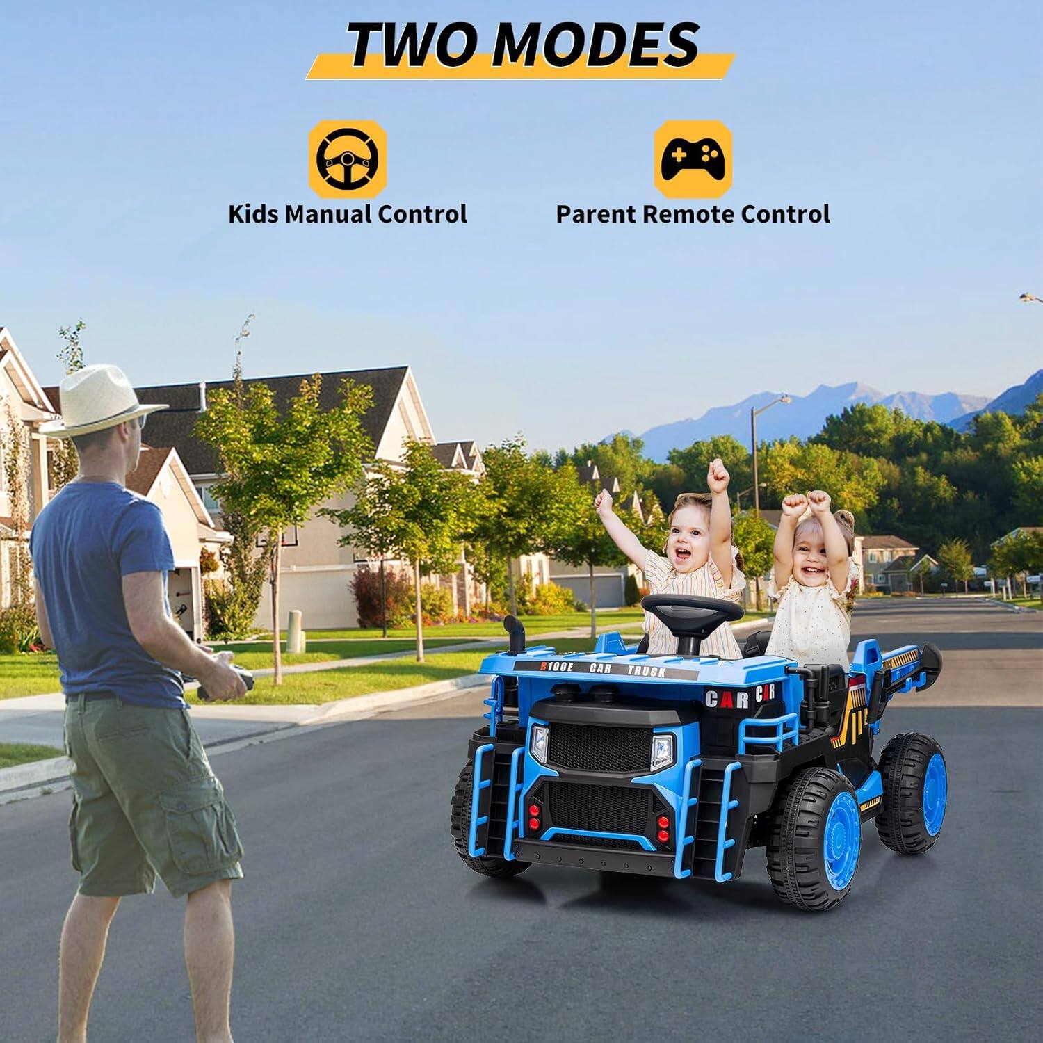 TWO MODES

Kids Manual Control

Parent Remote Control

CAR TRUCK
