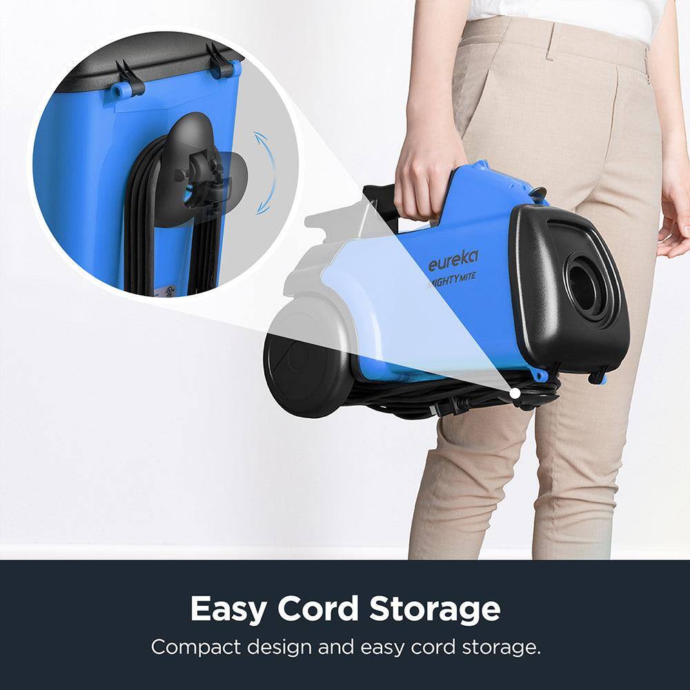 Easy Cord Storage  
Compact design and easy cord storage.