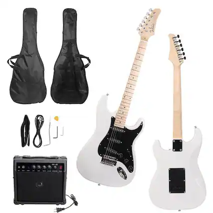 Front. Winado - 39 Inch Full Size Electric Guitar for Music Lover Beginner with 20W Amp and Accessories Pack Guitar Bag.