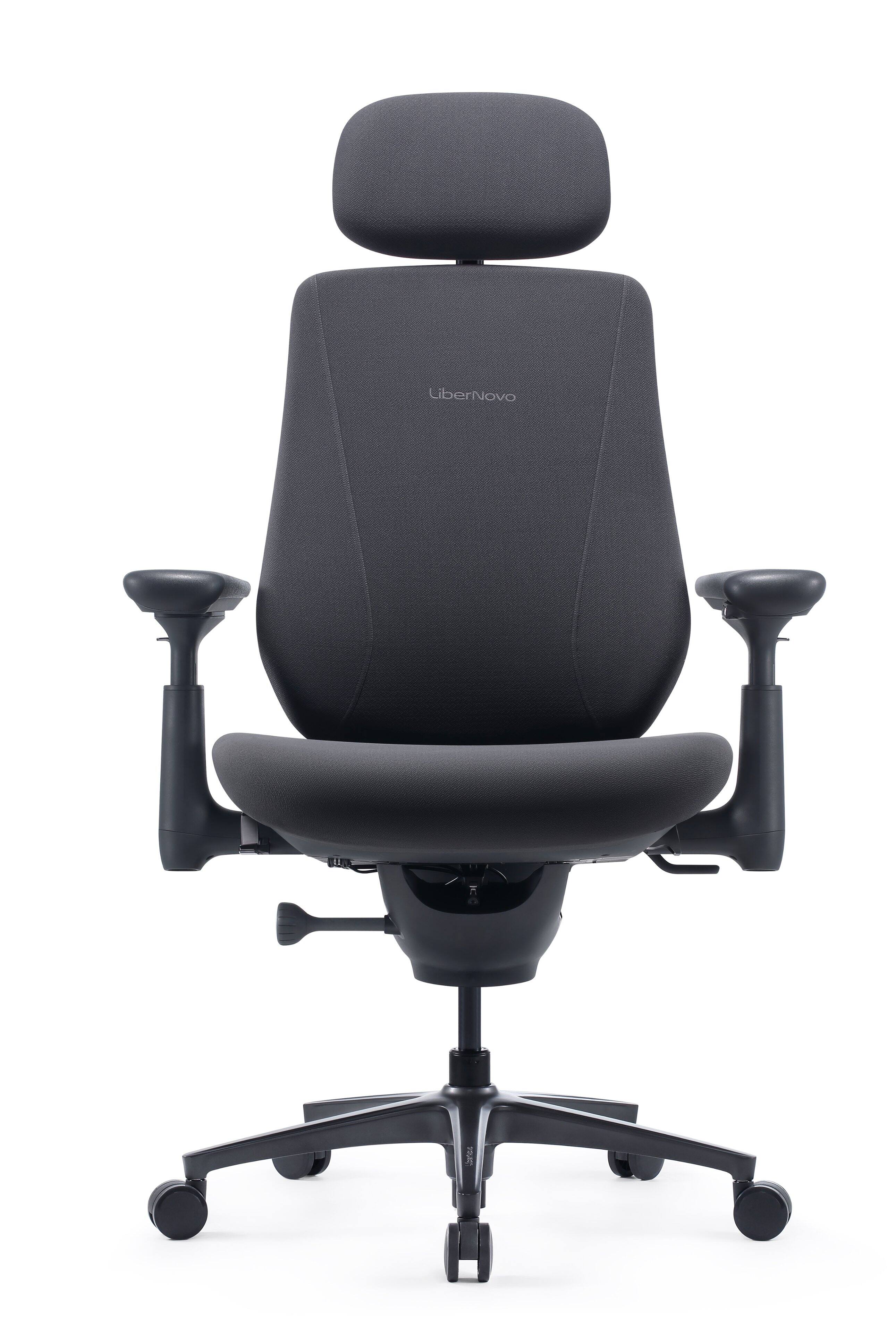 Front. LiberNovo - Maxis Electric Dynamic Ergonomic Chair - 52cm - Graphite.