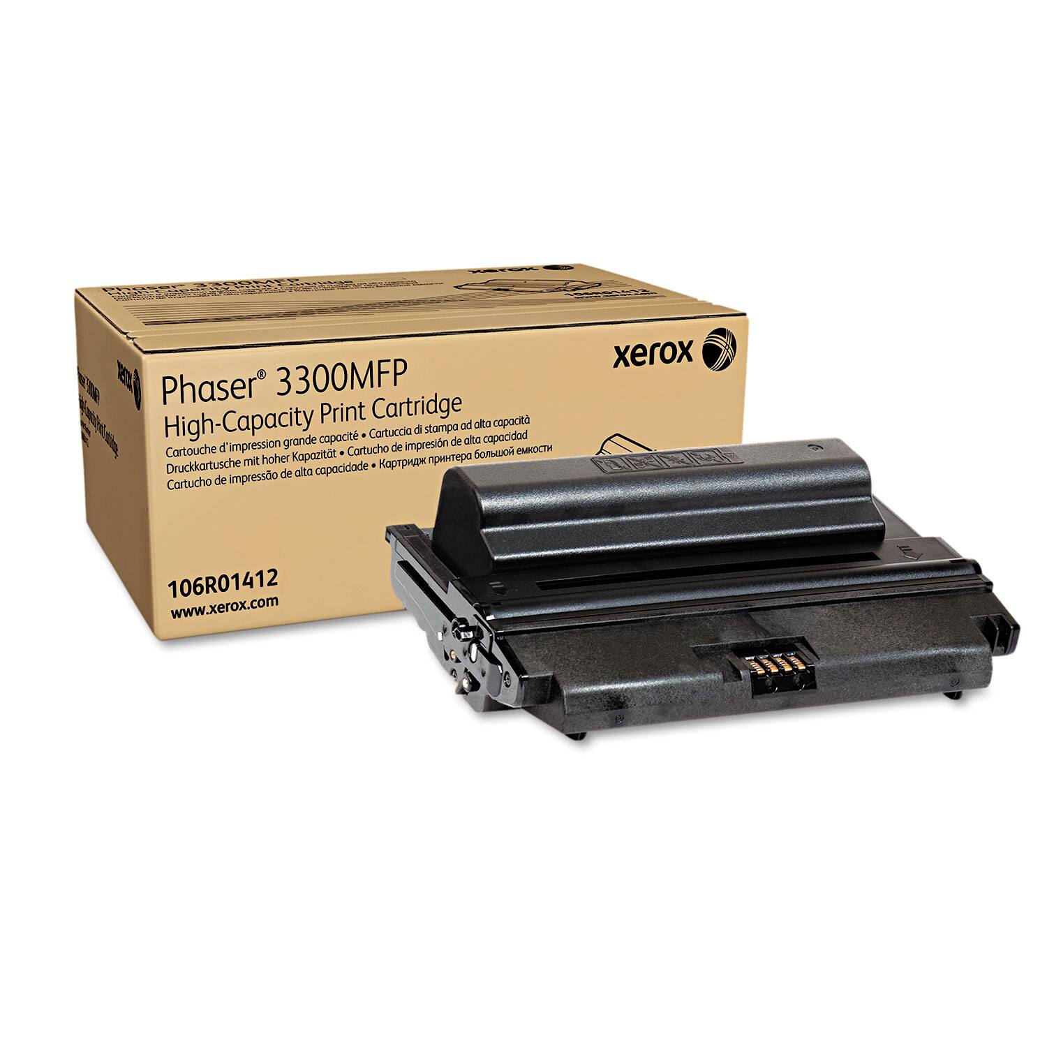 - Xerox Phaser 3300MFP High-Capacity Print Cartridge
- Cartouche d'impression grande capacité
- Cartuccia di stampa alta capacità
- Cartucho de impresión de alta capacidad
- Druckkarte mit hoher Kapazität
- Cartucho de impresión de alta capacidad
- 106R01412
- www.xerox.com