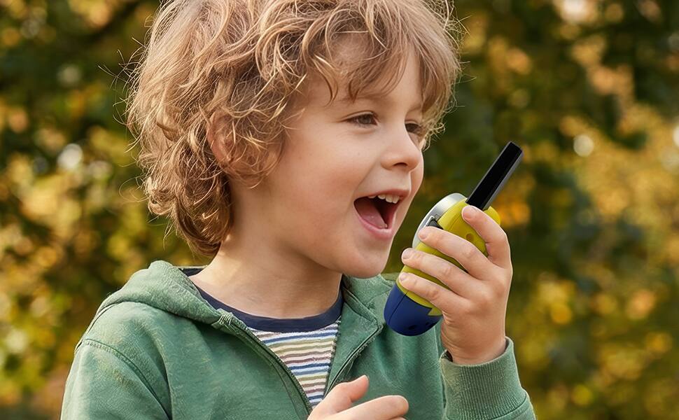 Back. eKids - Minions Walkie Talkies for Kids, Two Way Radios for Indoor or Outdoor Games - Yellow.