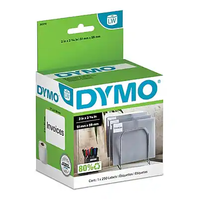 20370 LW x 59 mm 2hx2% (51mmx59mm) DYMO LW DYMO 2 4 in 2 2h in x x 59 mm 51 mm Invoices 80% Exiquettes Etiquetas Labels I 1 x 250 Cont.: